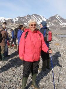 Tora and comapny trekking on Svalbard